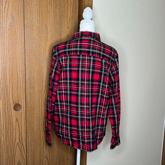 L.L. Bean Womens Scotch Plaid Flannel M Red Holiday Christmas Classic Cabincore - Picture 5 of 8